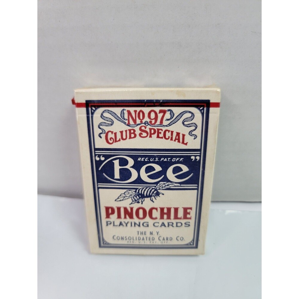 Vintage Bee No 97 Club Special Pinochle Cards Back 67 Sealed Tax Stamp